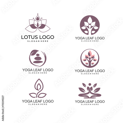 modern yoga logo set logo
