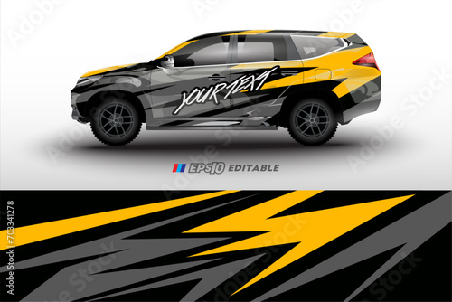 vector design for rally racing car livery wrapping