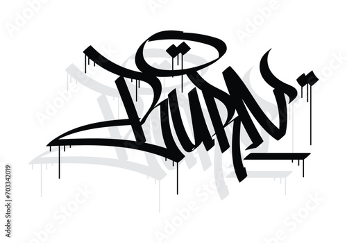 BURN word graffiti tag style photo