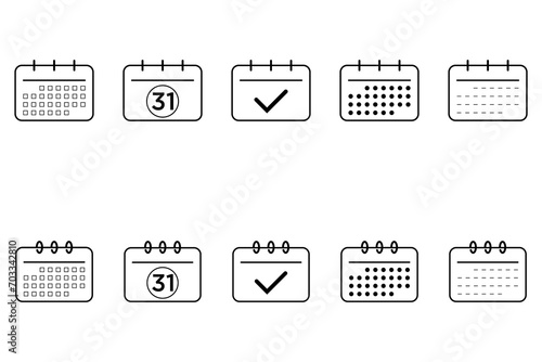  icon date and callender concept editable stroke outline icons set photo