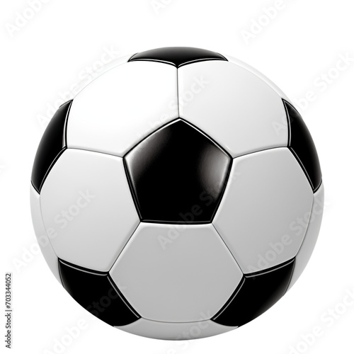 black and white soccer ball Isolated and Transparent 