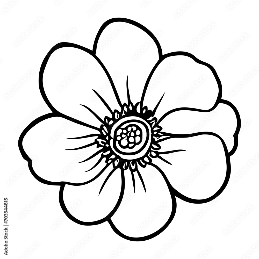 Hand drawn simple flower illustration Hand drawn simple flower illustration