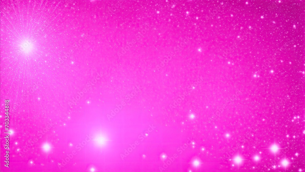 Pink particles and light abstract background with shining dots stars