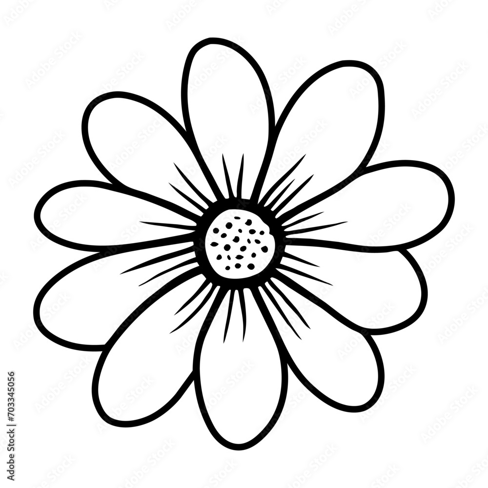 Hand drawn simple flower illustration Hand drawn simple flower illustration