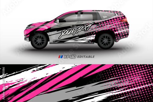 vector design for rally racing car livery wrapping