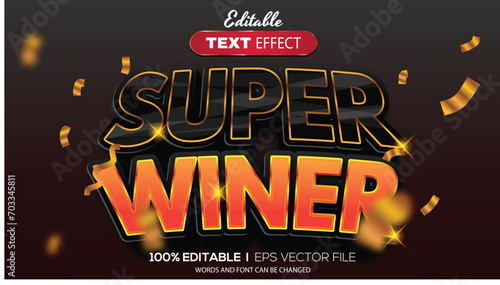 editable text effect super winner theme