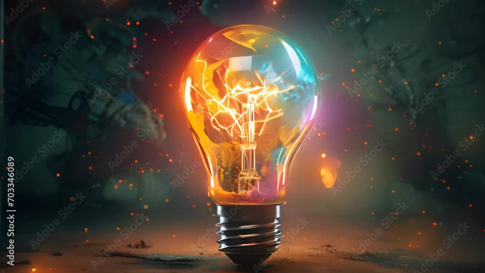 A glowing light bulb on a dark background. Generative ai A glowing light bulb on a dark background. Generative ai