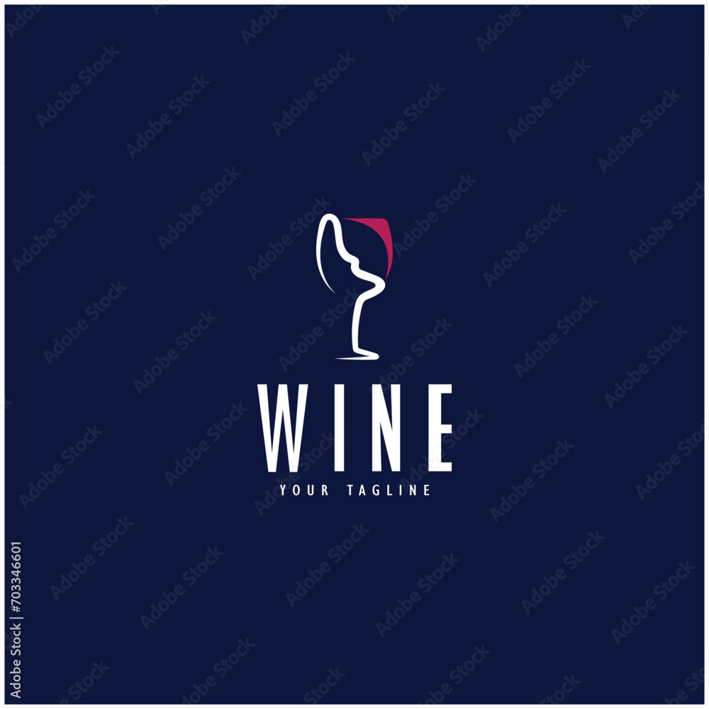 Wine logo with wine glasses and bottles.for night clubs,bars,cafe and wine shops.