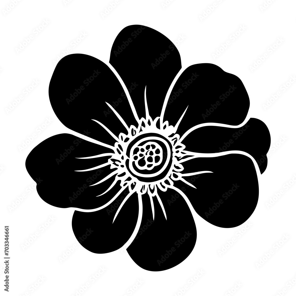 Hand drawn simple flower illustration Hand drawn simple flower illustration