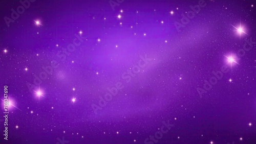 Purple particles and light abstract background with shining dots stars