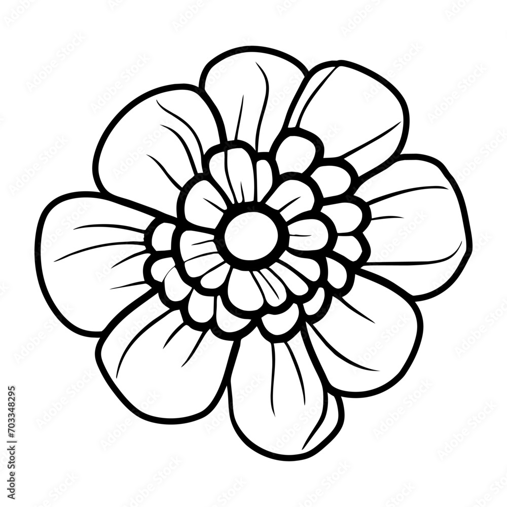 Hand drawn simple flower illustration Hand drawn simple flower illustration