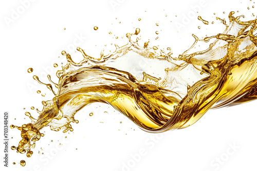 Oil yellow splash white background.