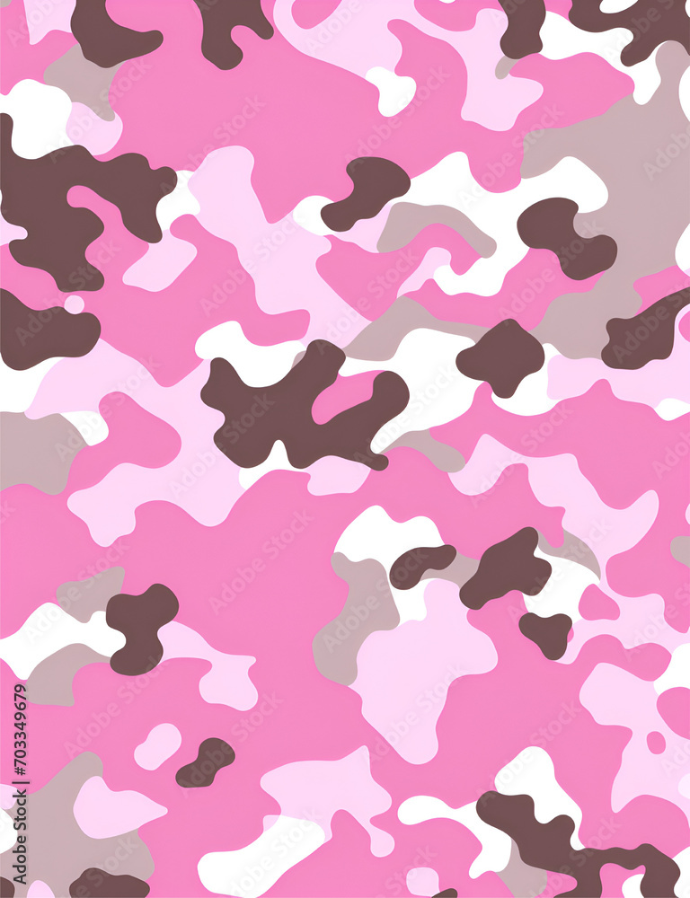 Seamless pink camouflage pattern. seamless pattern of pink, white, and brown spots	