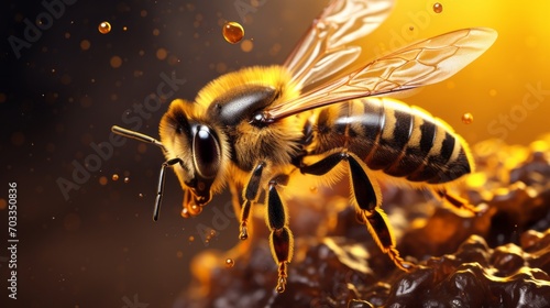 Breathtaking 8k wallpaper: majestic bee in high-definition splendor, nature's beauty captured in vibrant detail