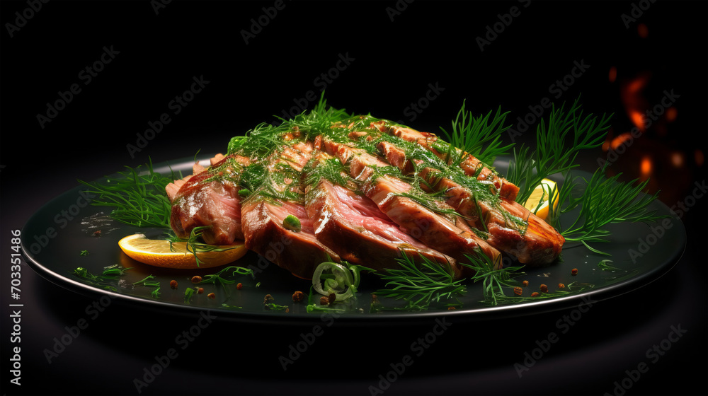 meat cut in pieces on a plate meat cut in pieces on a plate