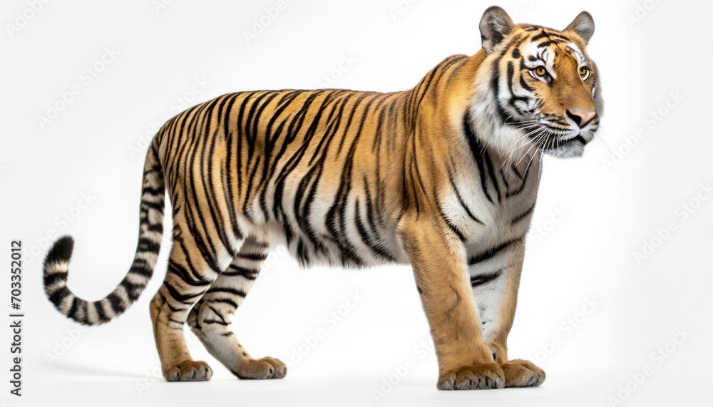 sumatra tiger isolated on white, studio, generative ai