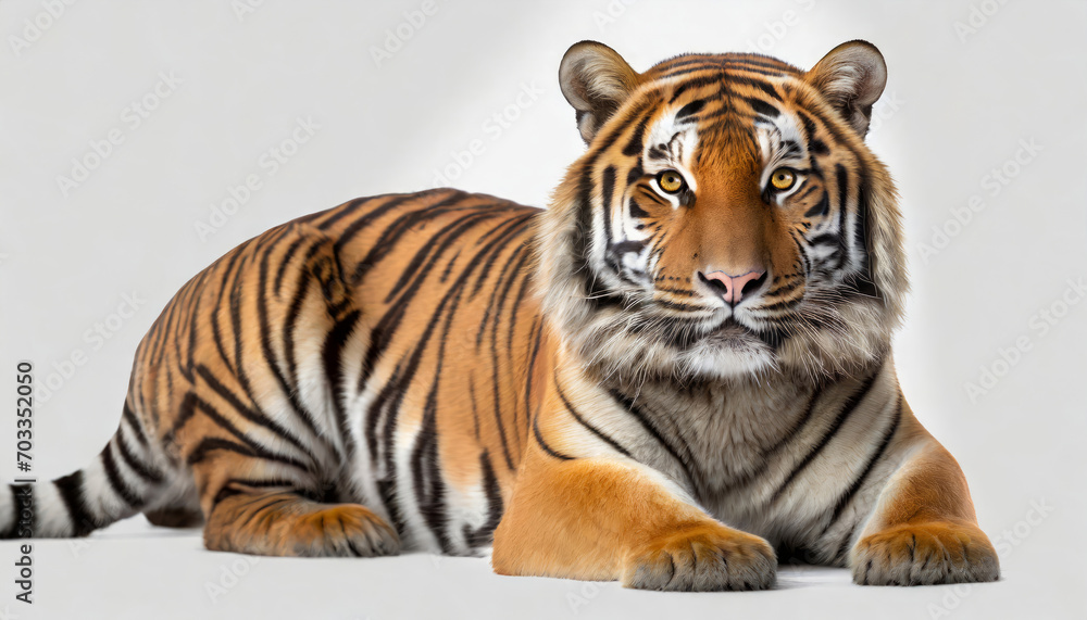 sumatra tiger isolated on white, studio, generative ai sumatra tiger isolated on white, studio, generative ai