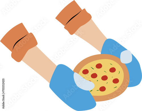 bake pizza Illustration 