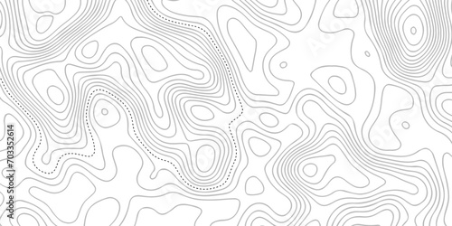Topographic map background geographic line map with seamless ornament design. The black on white contours vector topography stylized height of the lines map.