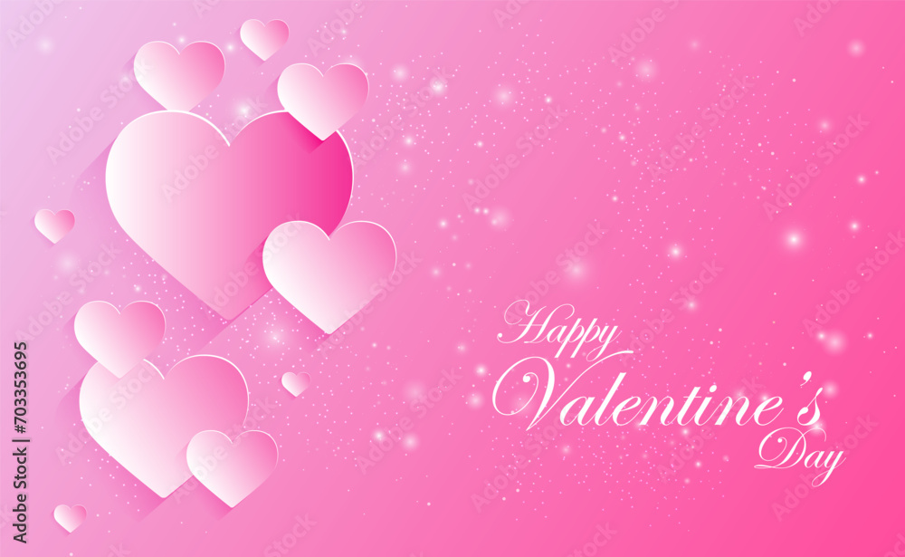 Valentine's Day concept background. Vector illustration. Cute love sale banner or greeting card.