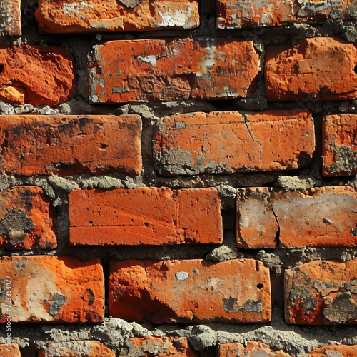 Old red brick wall seamless pattern
