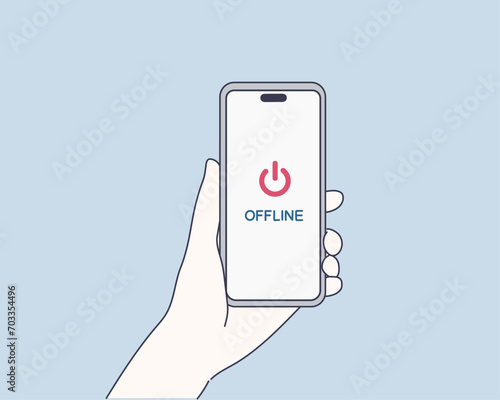 Please turn off the power. Hand drawn style vector design illustrations.