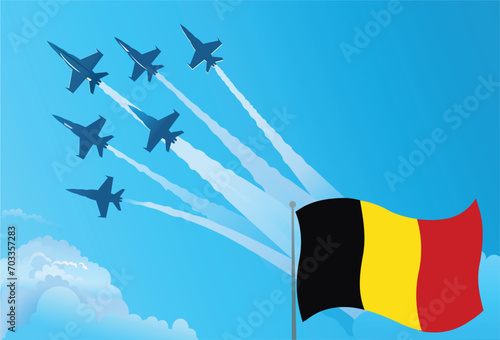 Eagle fighter jet plane taking off during exercise