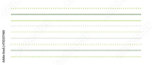 イラスト素材：飾り罫のあしらい　緑　黄緑　手書きのシンプルでかわいい罫線. simple hand draw borders	 photo