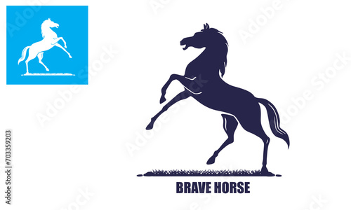 ELEGANT HORSE WALKING LOGO, silhouette of great horse moving vector illustrations