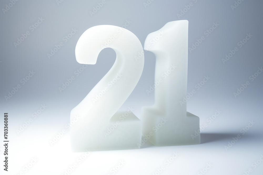 A White Number 21 On A Gray Background A White Number 21 On A Gray Background