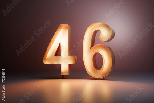 The Number 46 On A Dark Background