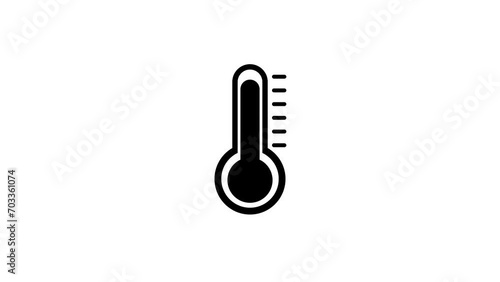 Thermometer icon symbol. Temperature rise from thermometer on transparent background with alpha channel.
 photo