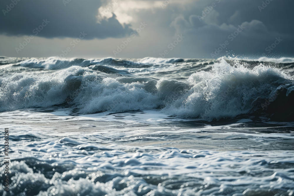Stormy Seas: Sombre And Ominous Display Of Ocean Waves Stormy Seas: Sombre And Ominous Display Of Ocean Waves