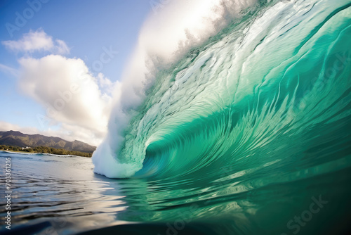 Ocean Wave Curling, Perfect Tube, Surfers Dream
