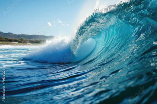 The Ideal Tube: Surfer's Dream Of Curling Ocean Waves © Anastasiia