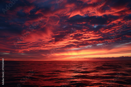 Red Sky At Morning, Sailors Warning, Signaling Vibrant Dawn © Anastasiia