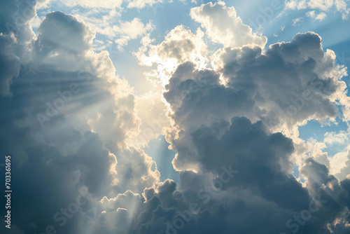 Heavenly Sky: Sun Rays Embrace The Clouds © Anastasiia