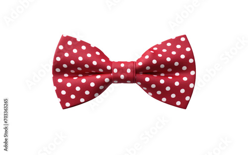 Capturing a Bow Tie with Polka Dot against a Pure White Backdrop Isolated on Transparent Background PNG.