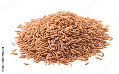 Real Photo of Brown Rice on Pure White Isolated on Transparent Background PNG.