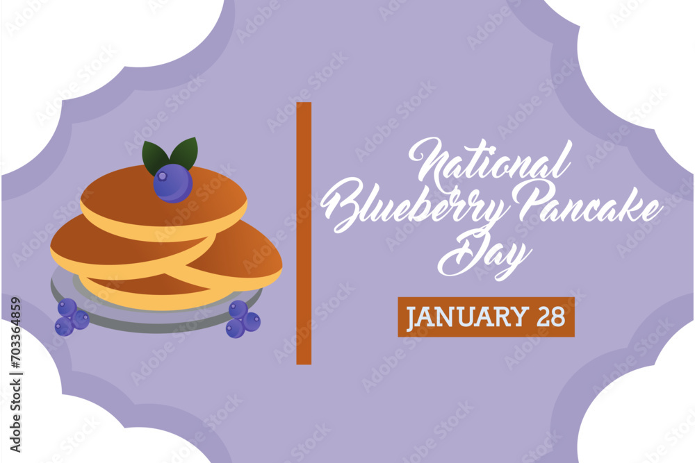 Naklejka premium For the National Blueberry Pancake Day celebration, this vector image is perfect.