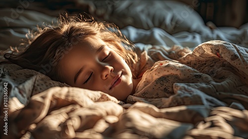 Kid On Sleeping Bed Happy Bedtim, Background HD For Designer