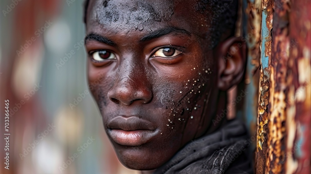 One Mixed Race African Young Teenager, Background HD For Designer