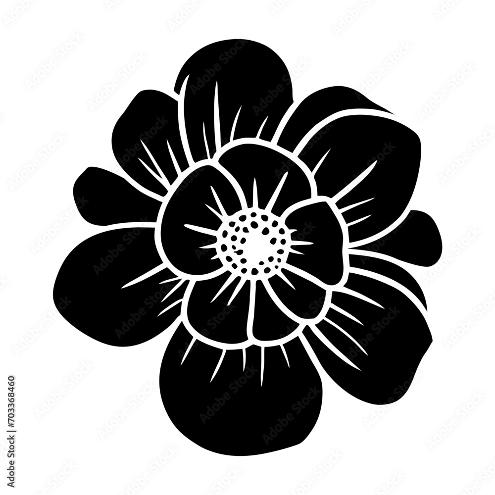 Hand drawn simple flower illustration Hand drawn simple flower illustration