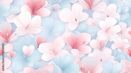  a bunch of pink and blue flowers on a blue and pink background with a light pink center in the middle of the petals.