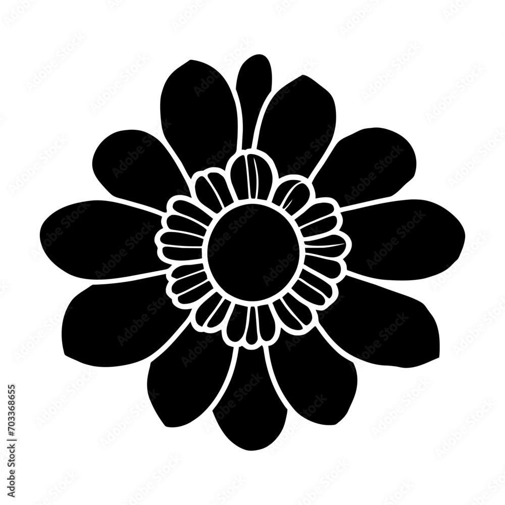 Hand drawn simple flower illustration Hand drawn simple flower illustration
