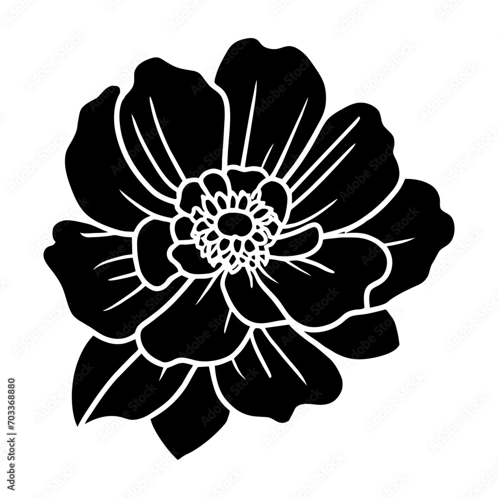 Hand drawn simple flower illustration Hand drawn simple flower illustration