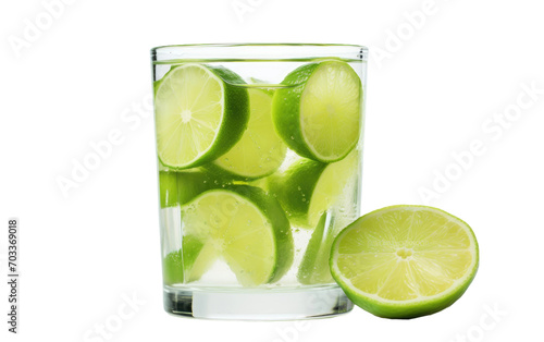 A Real Photo Depicting the Allure of Apple Pieces in a Glass Isolated on Transparent Background PNG.
