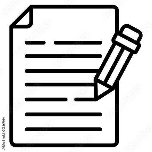 Document Edit Icon Element For Design