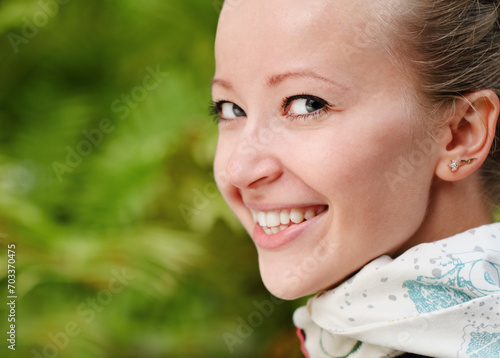 Young smiling blonde woman