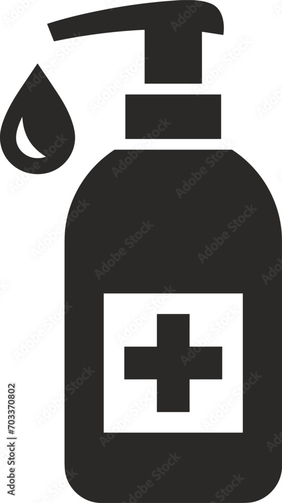 Fototapeta premium Hand sanitizer icon medical cross | Hand wash medical